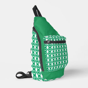 Clover Green White Hexagon Pattern Sling Bag