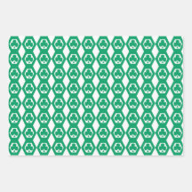 Clover Green White Hexagon Pattern