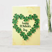 Clover Heart Pattern St Patricks Card
