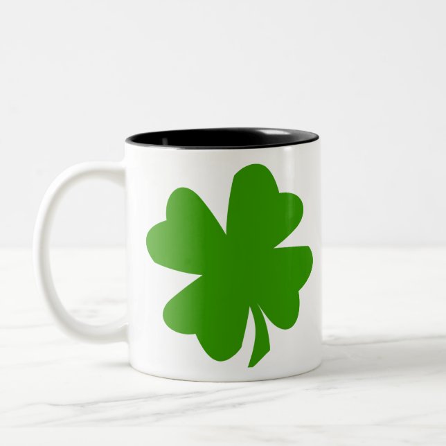 Clover image Two-Tone coffee mug (Left)