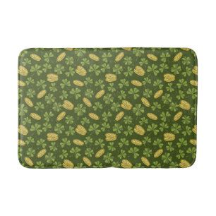 Clover Leaf & Gold Coin Pattern Bath Mat
