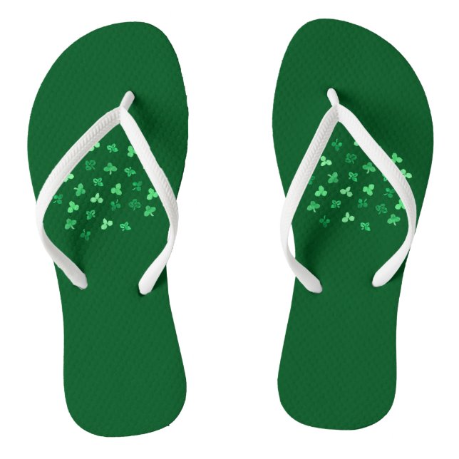 Clover Leaves Adult Slim Straps Flip Flops (Footbed)
