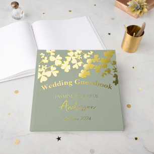 Clover Leaves Bouquet Wedding Guest Book