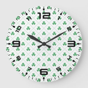 Clover Leaves Pattern St. Patrick's Day-53224 Large Clock