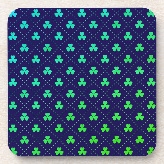 Clover Leaves St. Patrick's Day Pattern-53223 Coaster (Front)