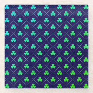 Clover Leaves St. Patrick's Day Pattern-53223 Glass Coaster