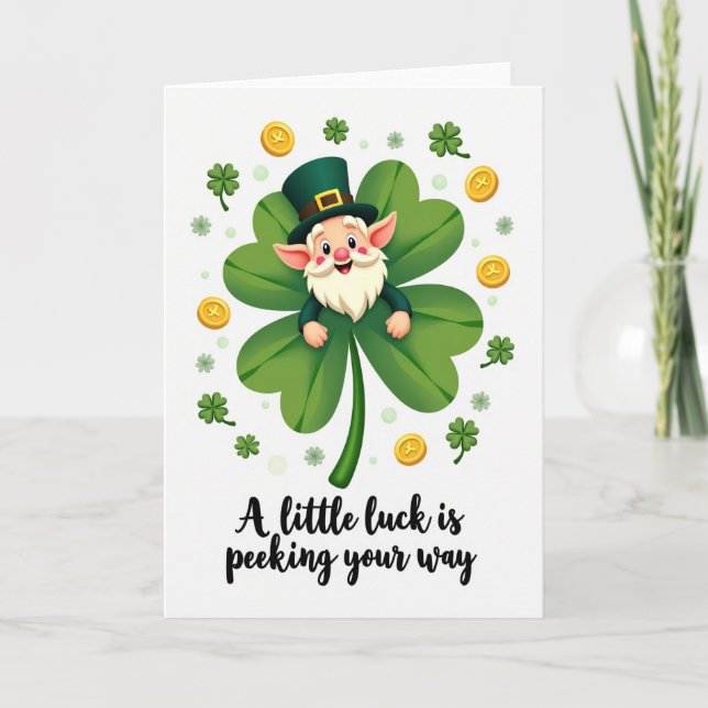 Clover Leprechaun Luck Card (Front)