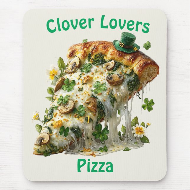 Clover Lovers Pizza St. Patrick’s Day Mouse Mat (Front)