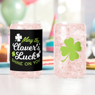 Clover Luck Charm: May the Clover's Luck Shine Can Glass