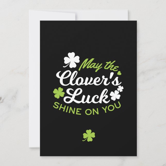 Clover Luck Charm: May the Clover's Luck Shine Invitation (Front)