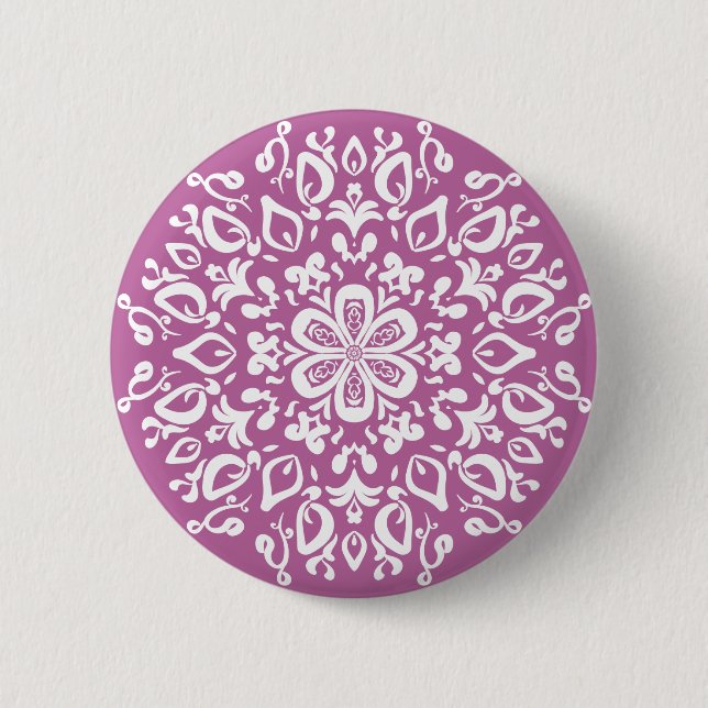 Clover Mandala 6 Cm Round Badge (Front)