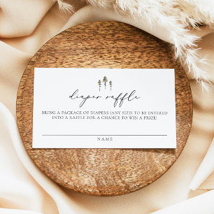 CLOVER Modern Pine Tree Baby Diaper Raffle Card