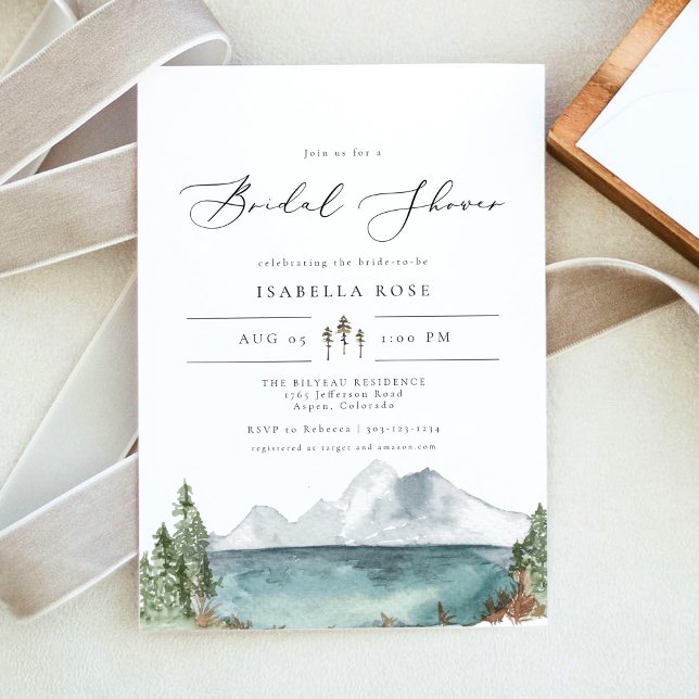 CLOVER- Mountain Lake Boho Rustic Bridal Shower Invitation (Creator Uploaded)