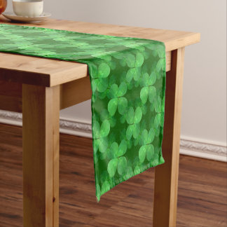 Clover Pattern Irish Shamrock Bold Botanical Short Table Runner