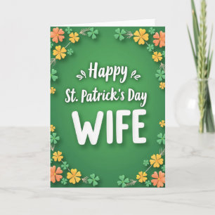 Clover Pattern Wife St Patricks Card