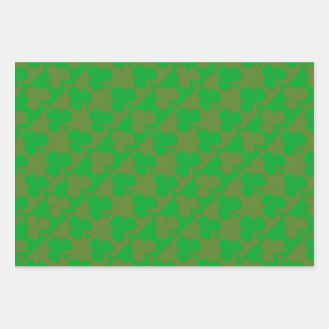 Clover Pattern Wrapping Paper Sheet (Front)