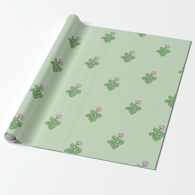 Clover Plant Flower Green Simple Elegant  Wrapping Paper (Unrolled)