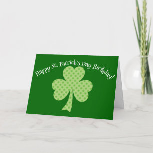 Clover Polka dots St Patricks Day Birthday Card