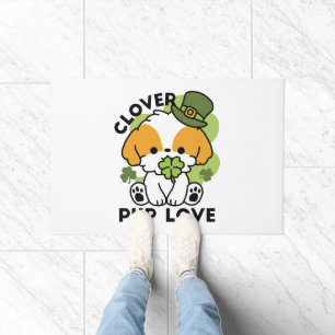 Clover Pup Love – St. Patrick's Day Dog Design Doormat