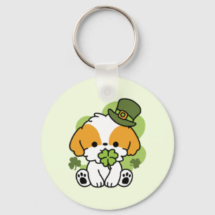 Clover Pup Love – St. Patrick's Day Dog Design Key Ring