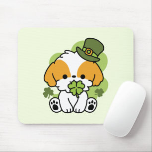 Clover Pup Love – St. Patrick's Day Dog Design Mouse Mat