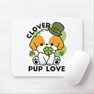 Clover Pup Love – St. Patrick's Day Dog Design Mouse Mat