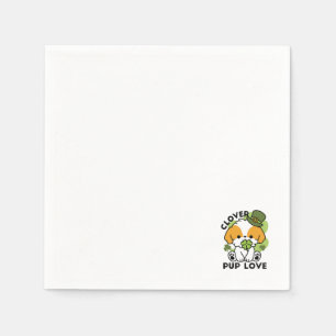Clover Pup Love – St. Patrick's Day Dog Design Napkin