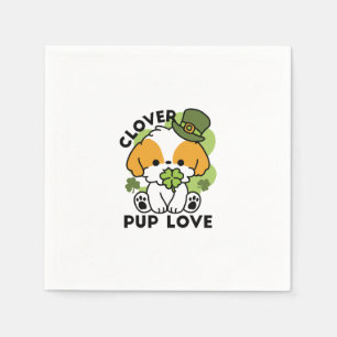 Clover Pup Love – St. Patrick's Day Dog Design Napkin