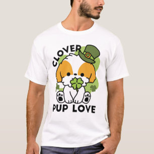 Clover Pup Love – St. Patrick's Day Dog Design T-Shirt