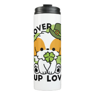 Clover Pup Love – St. Patrick's Day Dog Design Thermal Tumbler