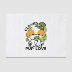 Clover Pup Love – St. Patrick's Day Dog Design Tissue Paper