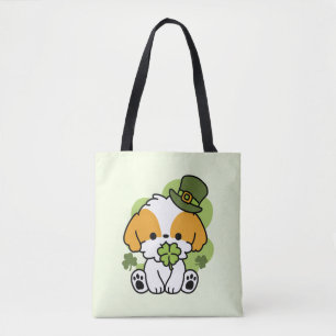 Clover Pup Love – St. Patrick's Day Dog Design Tote Bag