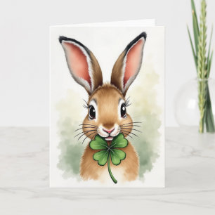 Clover Rabbit Portrait Art Card