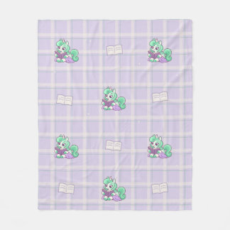Clover Reading Unicorn and Books Cosy Pattern Fleece Blanket