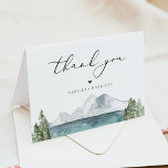 CLOVER Rustic Boho Mountain Pine Camp Thank You Card<br><div class="desc">This thank you card card features a bohemian watercolor mountain lake painting and elegant calligraphy font. This thank you card is the perfect addition to your rustic camp or outdoor event.</div>