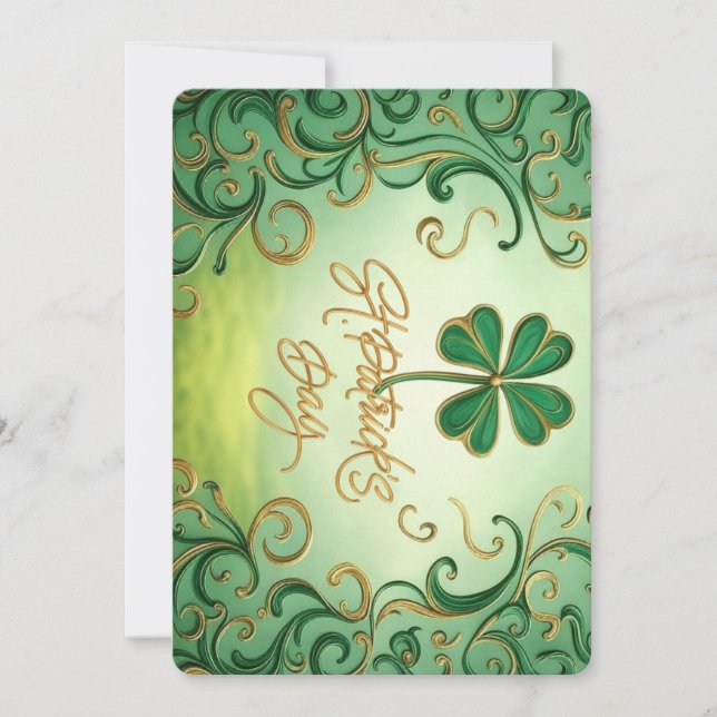 Clover Saint Patrick's Day Holiday Card (Front)