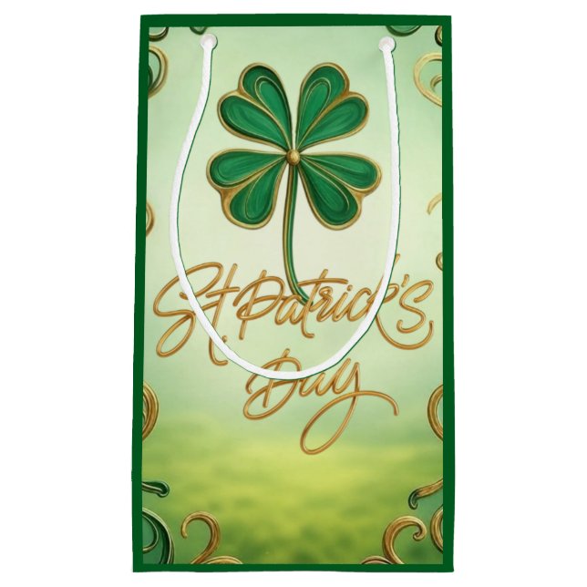 Clover Saint Patrick's Day Small Gift Bag (Front)
