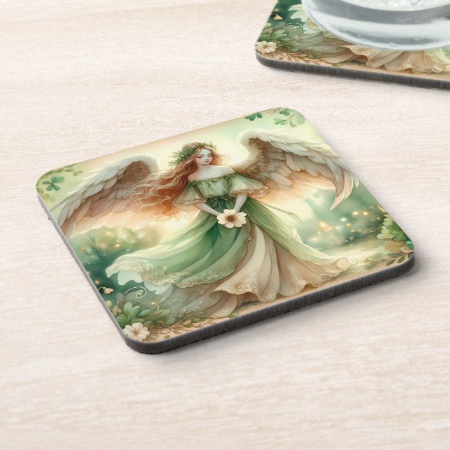 Clover Serenity Angel Coaster (Left Side)