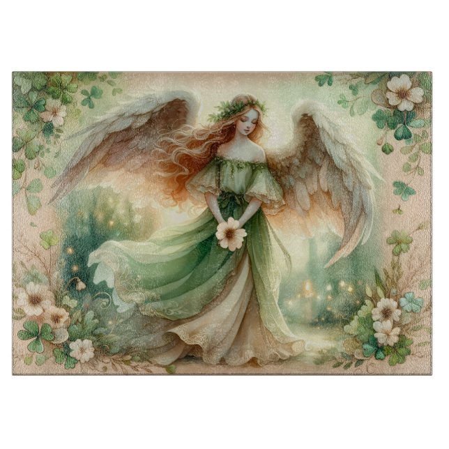 Clover Serenity Angel Cutting Board (Front)