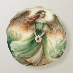 Clover Serenity Angel Round Cushion