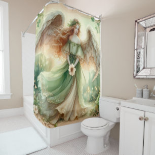 Clover Serenity Angel Shower Curtain