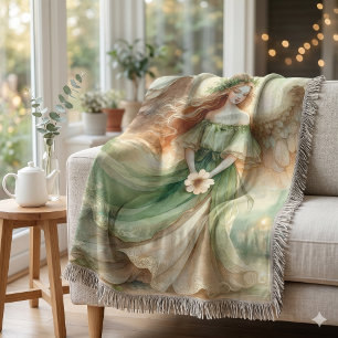 Clover Serenity Angel Throw Blanket