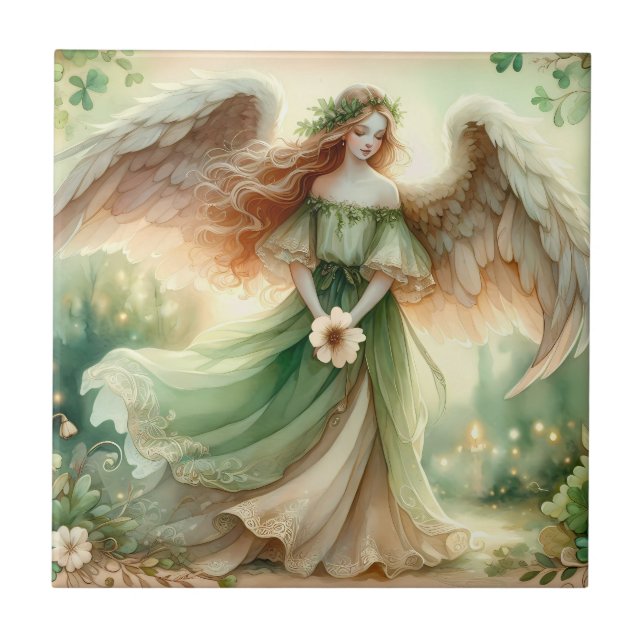 Clover Serenity Angel Tile (Front)