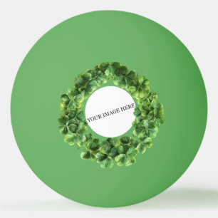Clover Shamrock Circle Personalised Image Logo Ping Pong Ball