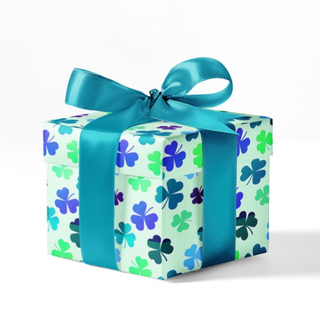 Clover Shamrock Irish Birthday Irish Party Coloful Wrapping Paper (Creator Uploaded)