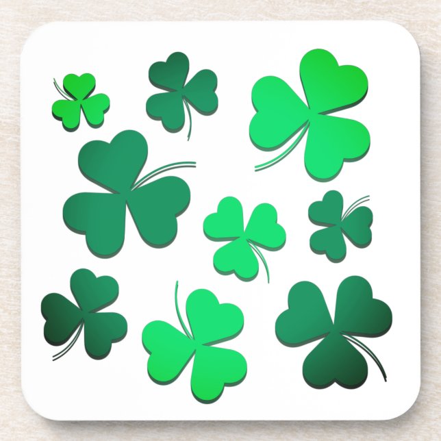 Clover Shamrock Irish Green Spring St Patrick Day  Coaster (Front)