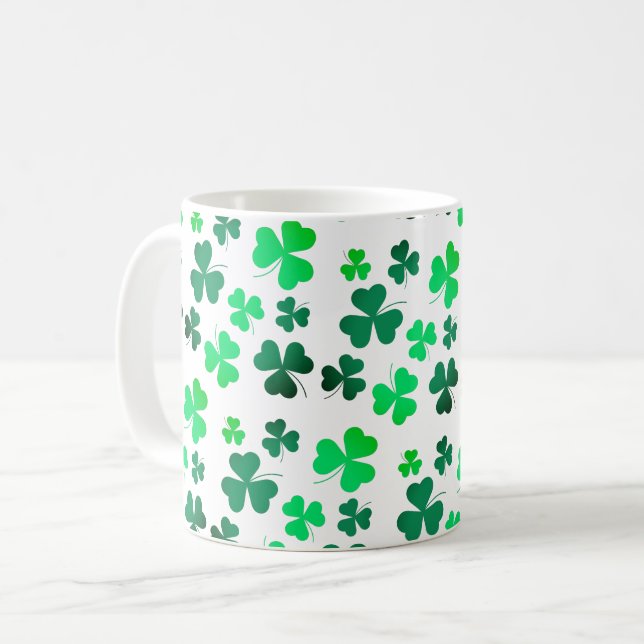 Clover Shamrock Irish Green Spring St Patricks Day Coffee Mug (Front Left)