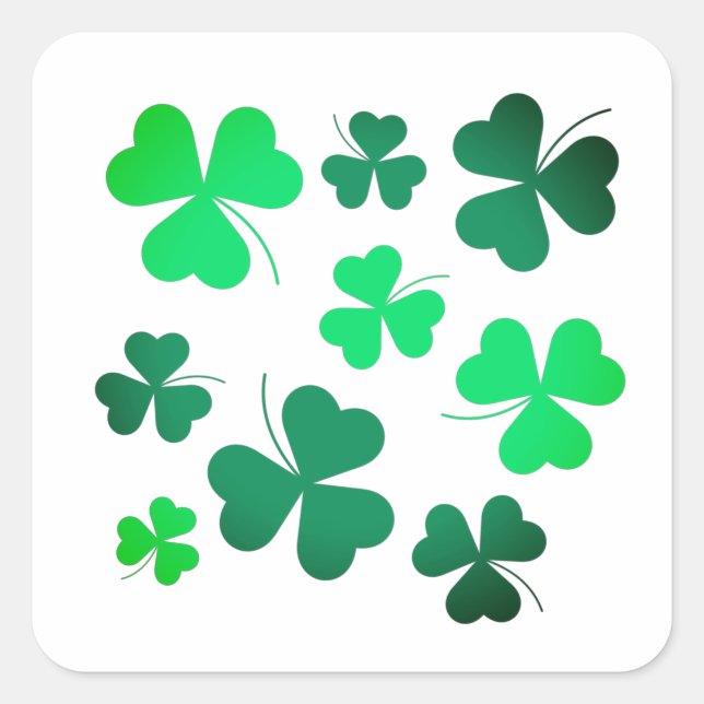 Clover Shamrock Irish Green Spring St Patricks Day Square Sticker (Front)