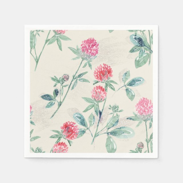 Clover, shamrock on beige. napkin (Front)
