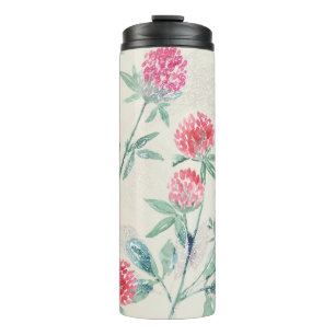 Clover, shamrock on beige. thermal tumbler